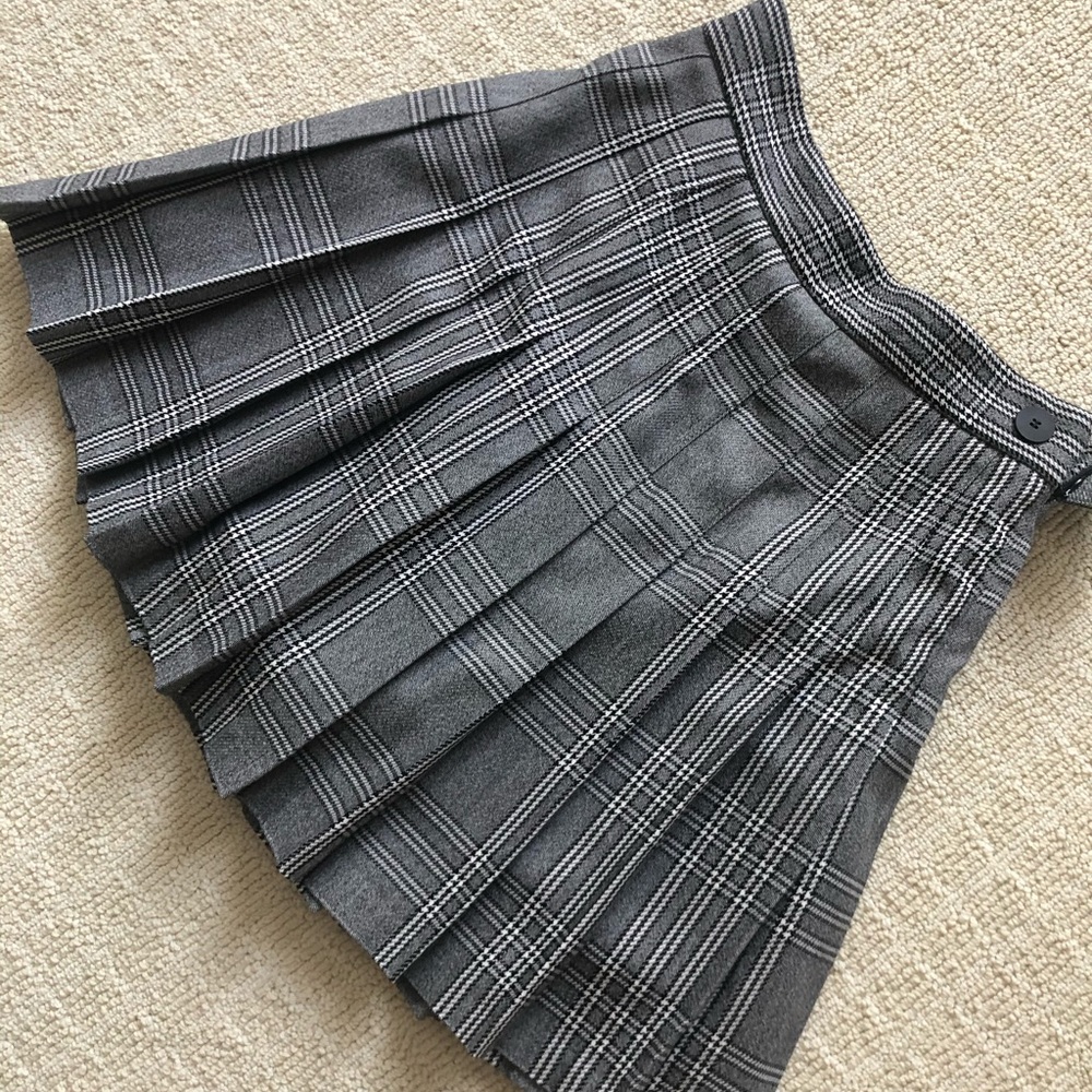 Maje Pleated Gingham Skort